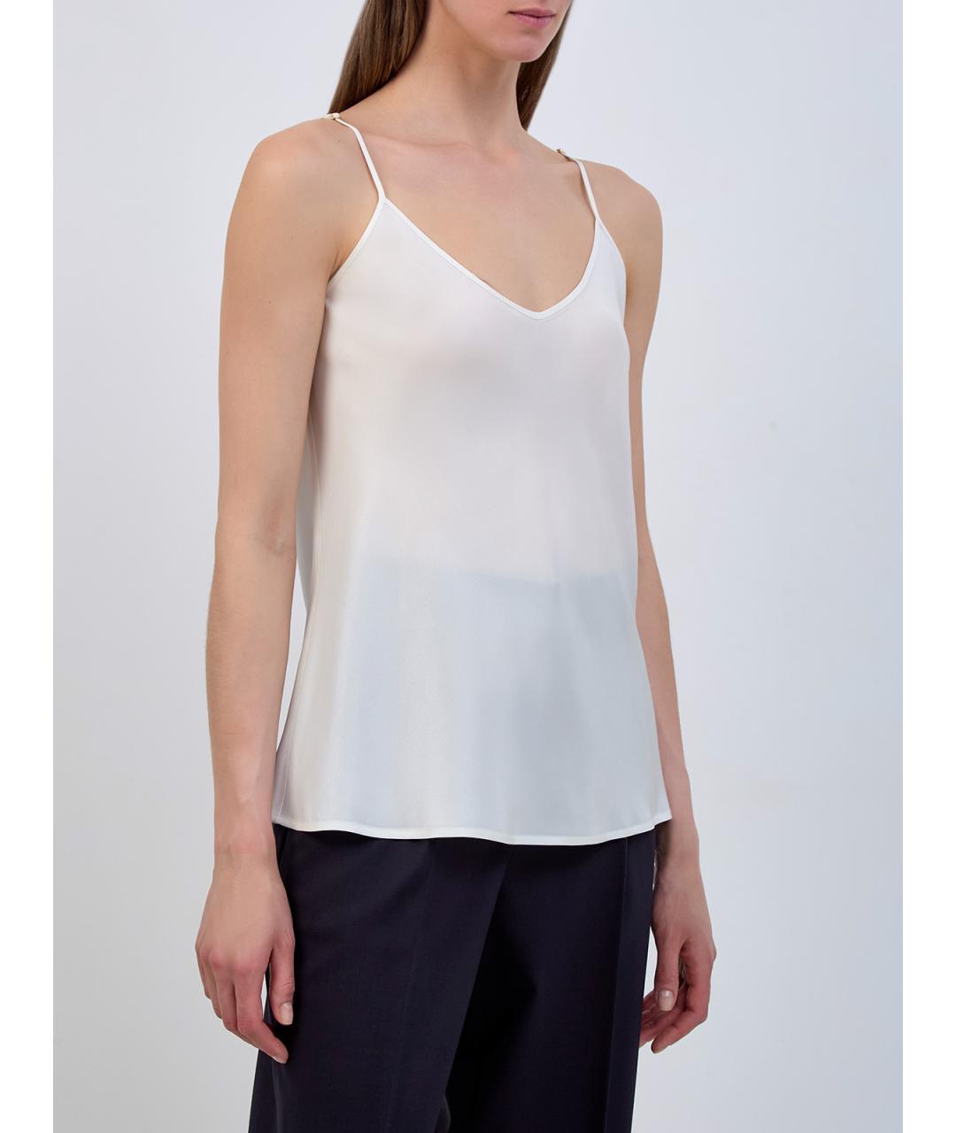 LORENA ANTONIAZZI Белая ацетатная майка, фото 3