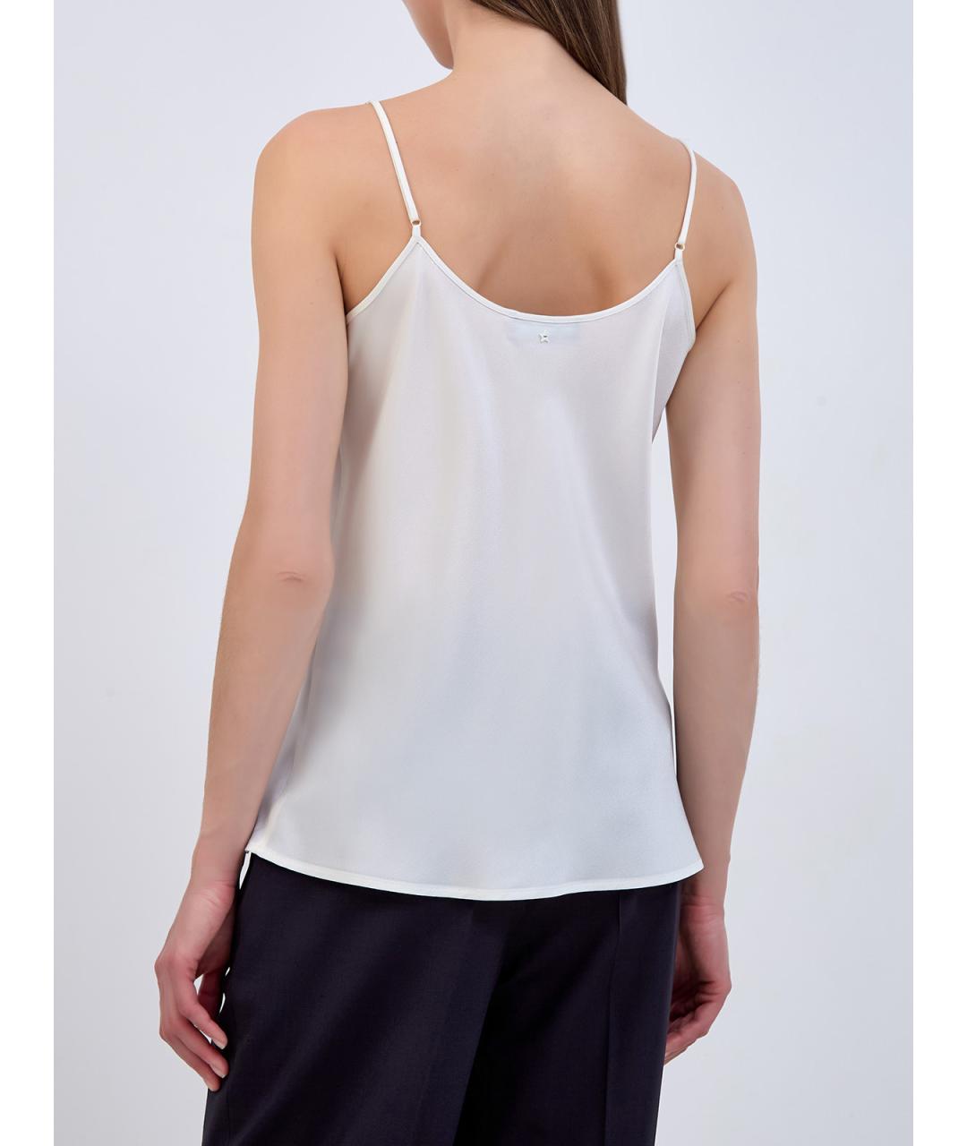 LORENA ANTONIAZZI Белая ацетатная майка, фото 4