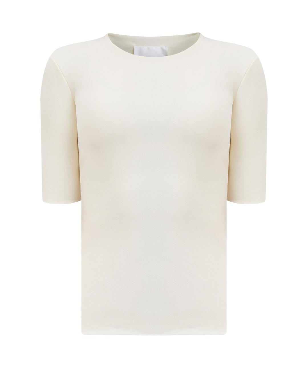 JIL SANDER Бежевая вискозная футболка, фото 1