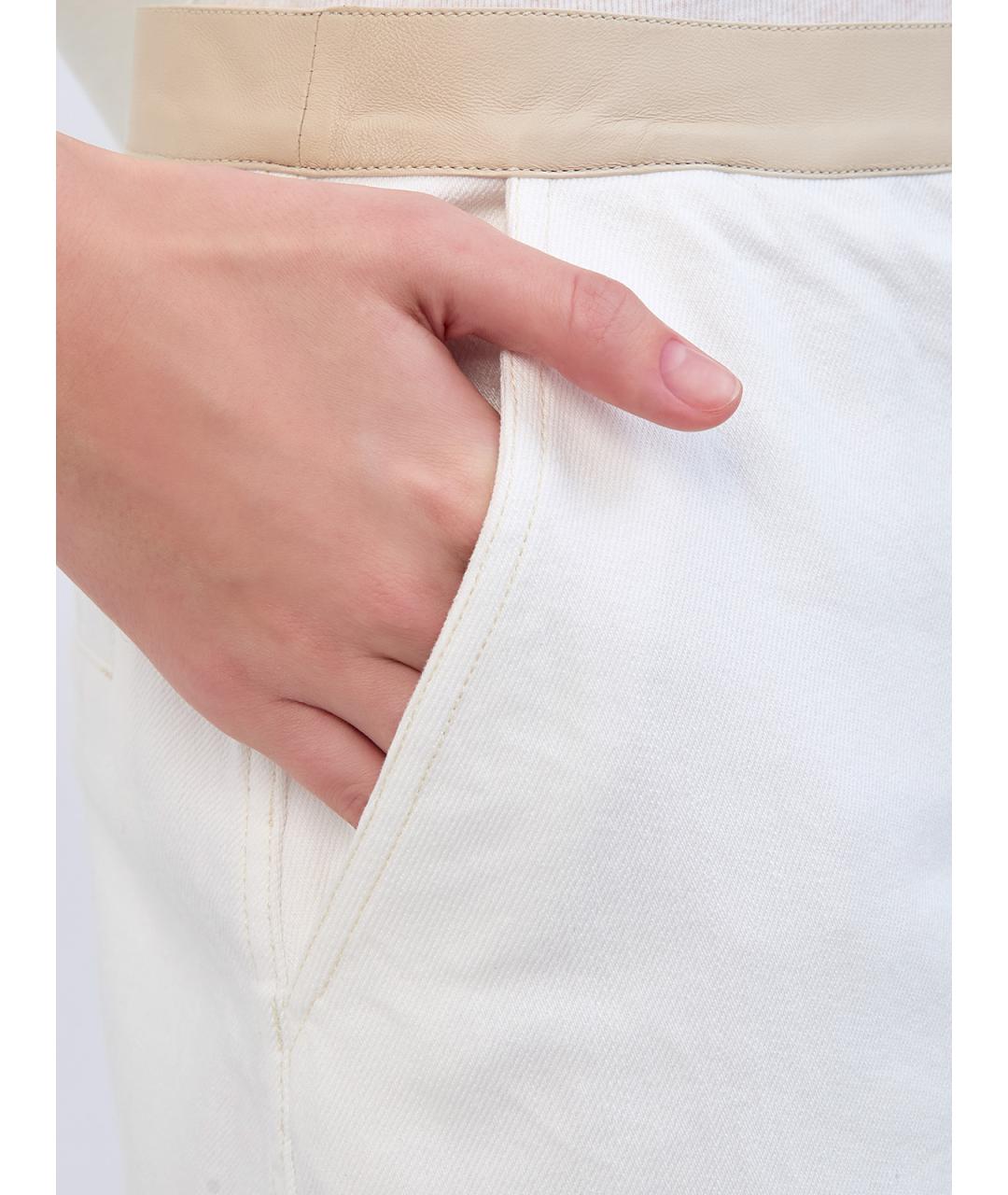 YVES SALOMON Белая шелковая юбка миди, фото 5