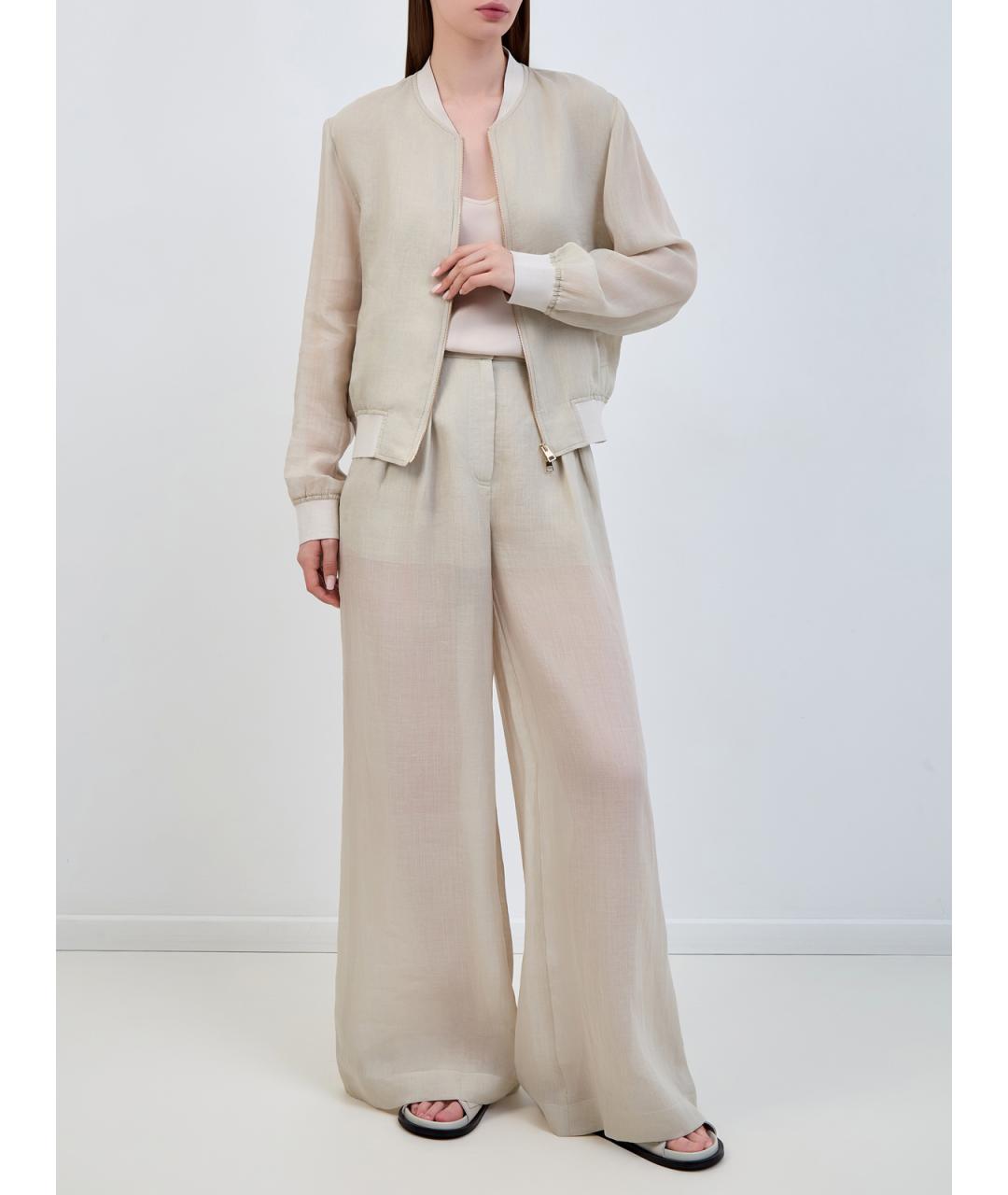 LORENA ANTONIAZZI Бежевая льняная куртка, фото 2