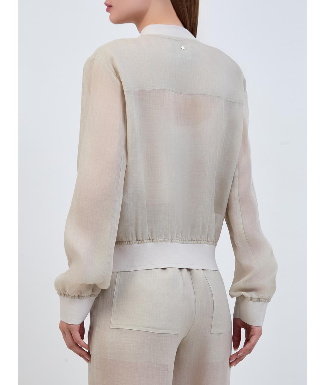 LORENA ANTONIAZZI Бежевая льняная куртка, фото 4