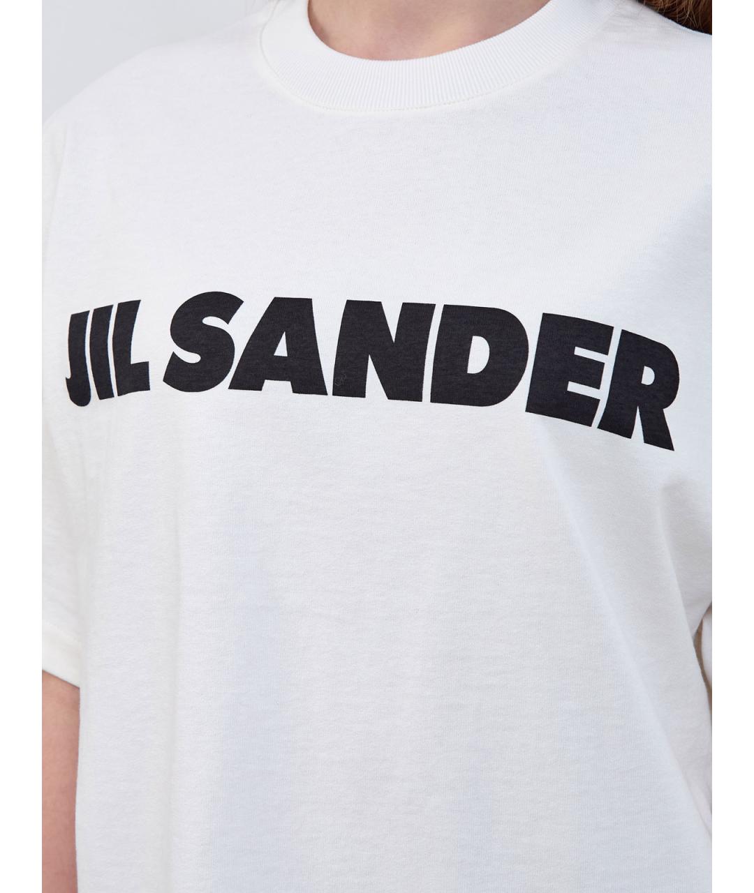 JIL SANDER Белая хлопковая футболка, фото 5