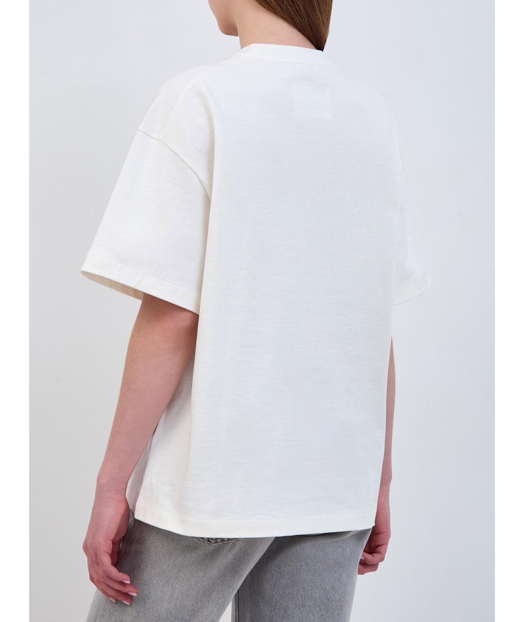 JIL SANDER Белая хлопковая футболка, фото 4