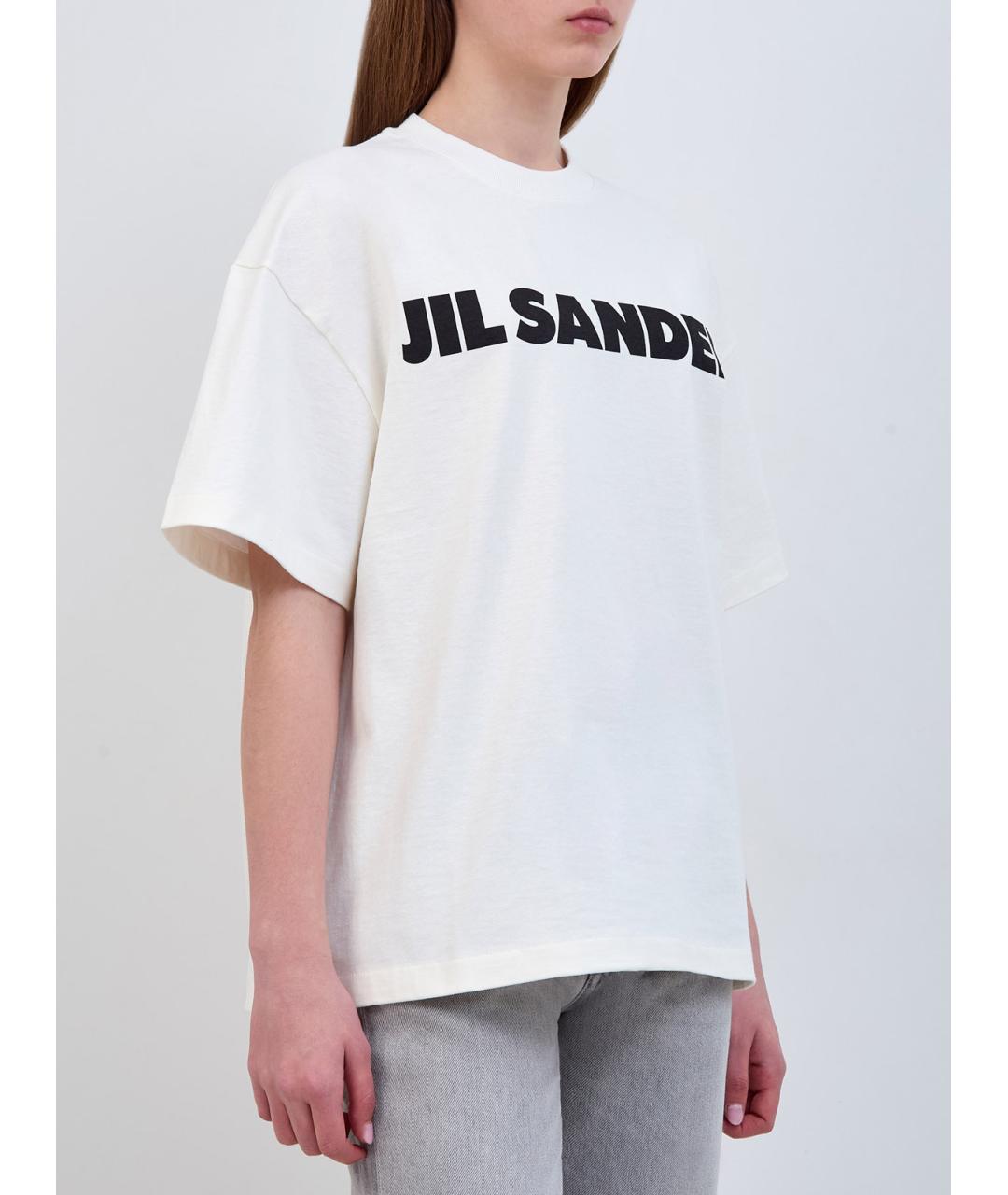 JIL SANDER Белая хлопковая футболка, фото 3
