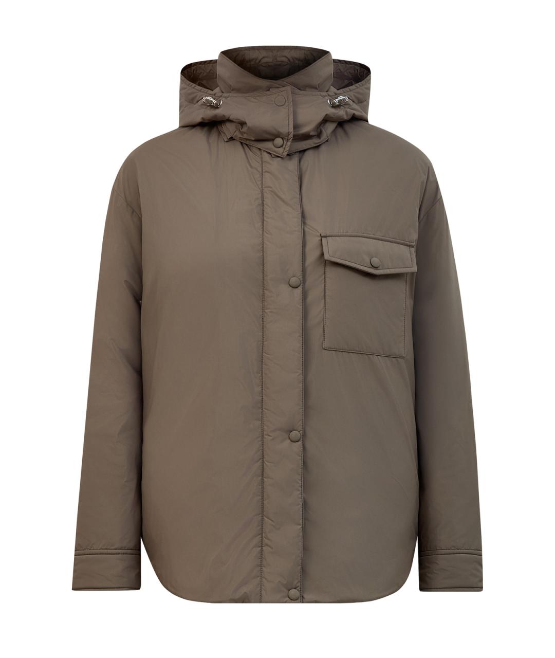 YVES SALOMON Зеленый полиэстеровый пуховик, фото 1