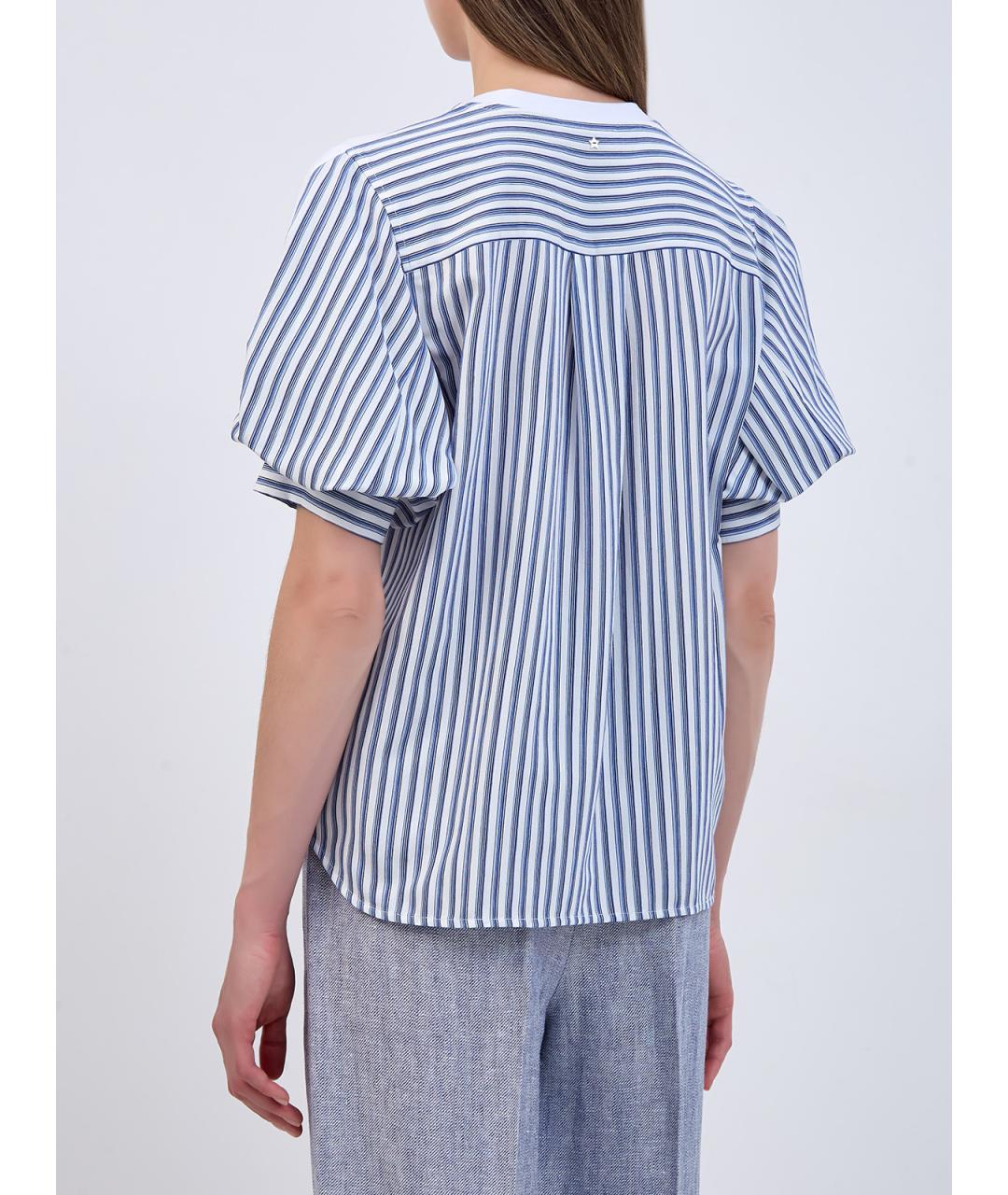 LORENA ANTONIAZZI Белая хлопковая блузы, фото 4