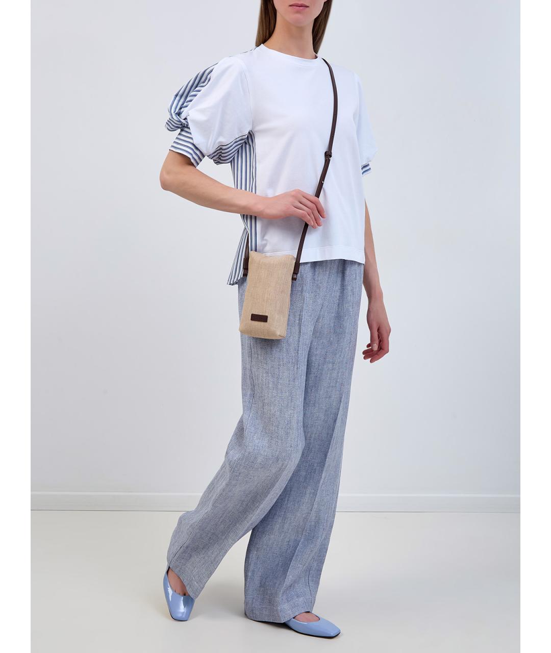 LORENA ANTONIAZZI Белая хлопковая блузы, фото 2