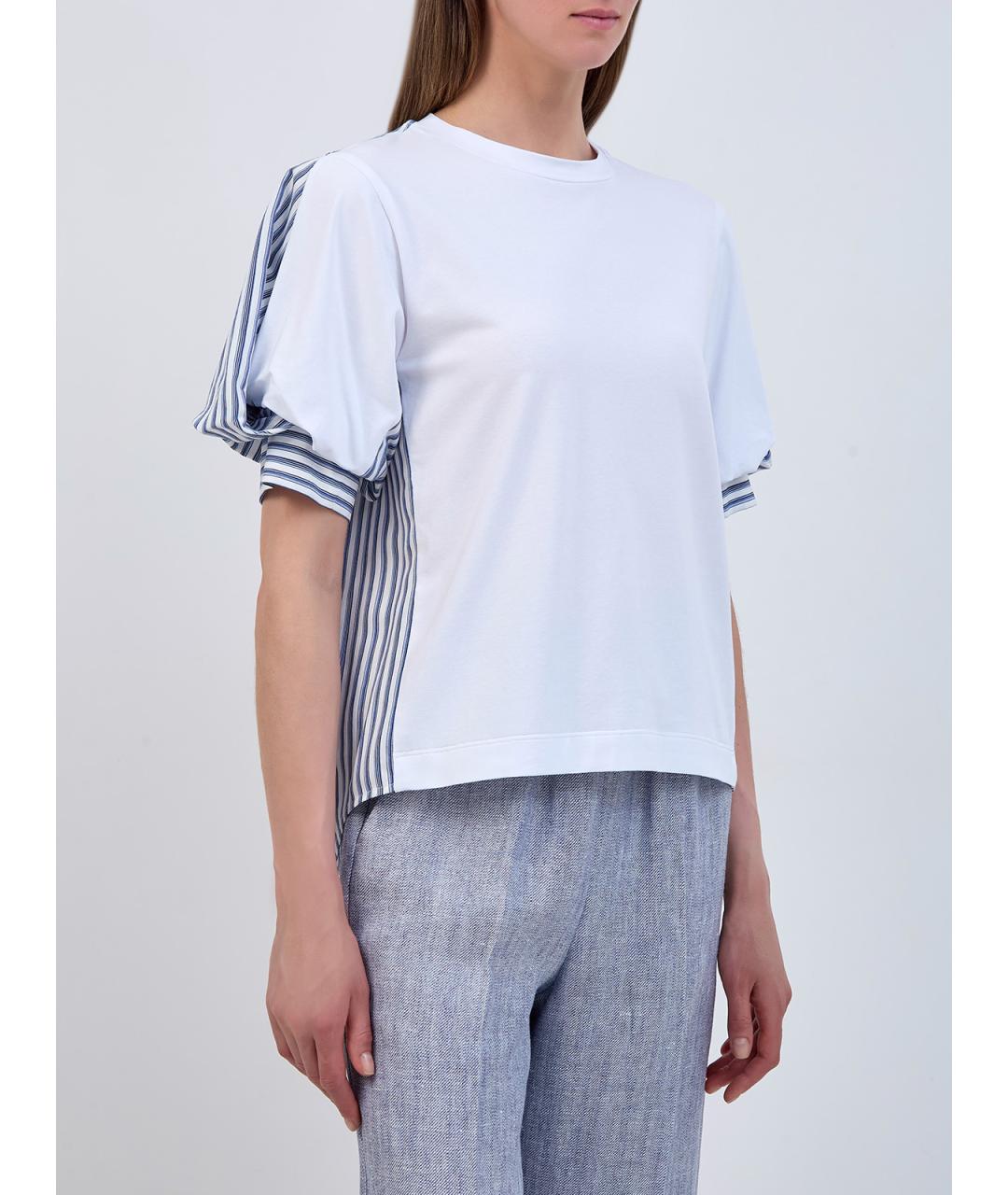 LORENA ANTONIAZZI Белая хлопковая блузы, фото 3