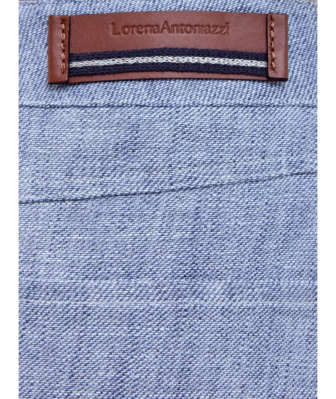LORENA ANTONIAZZI Голубая льняная юбка мини, фото 5