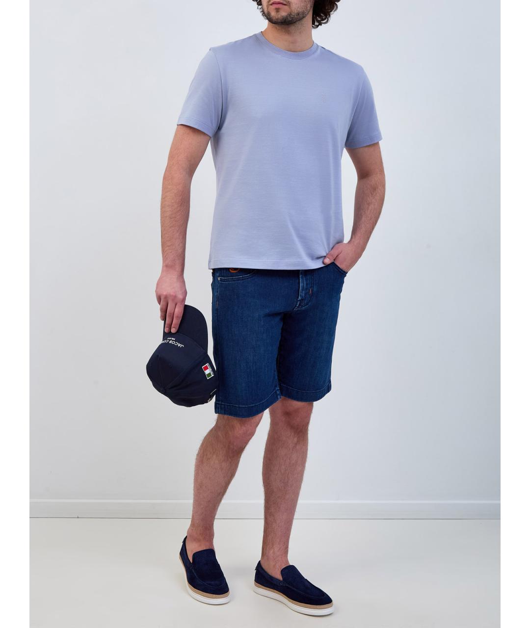 JACOB COHEN Синие хлопковые шорты, фото 2