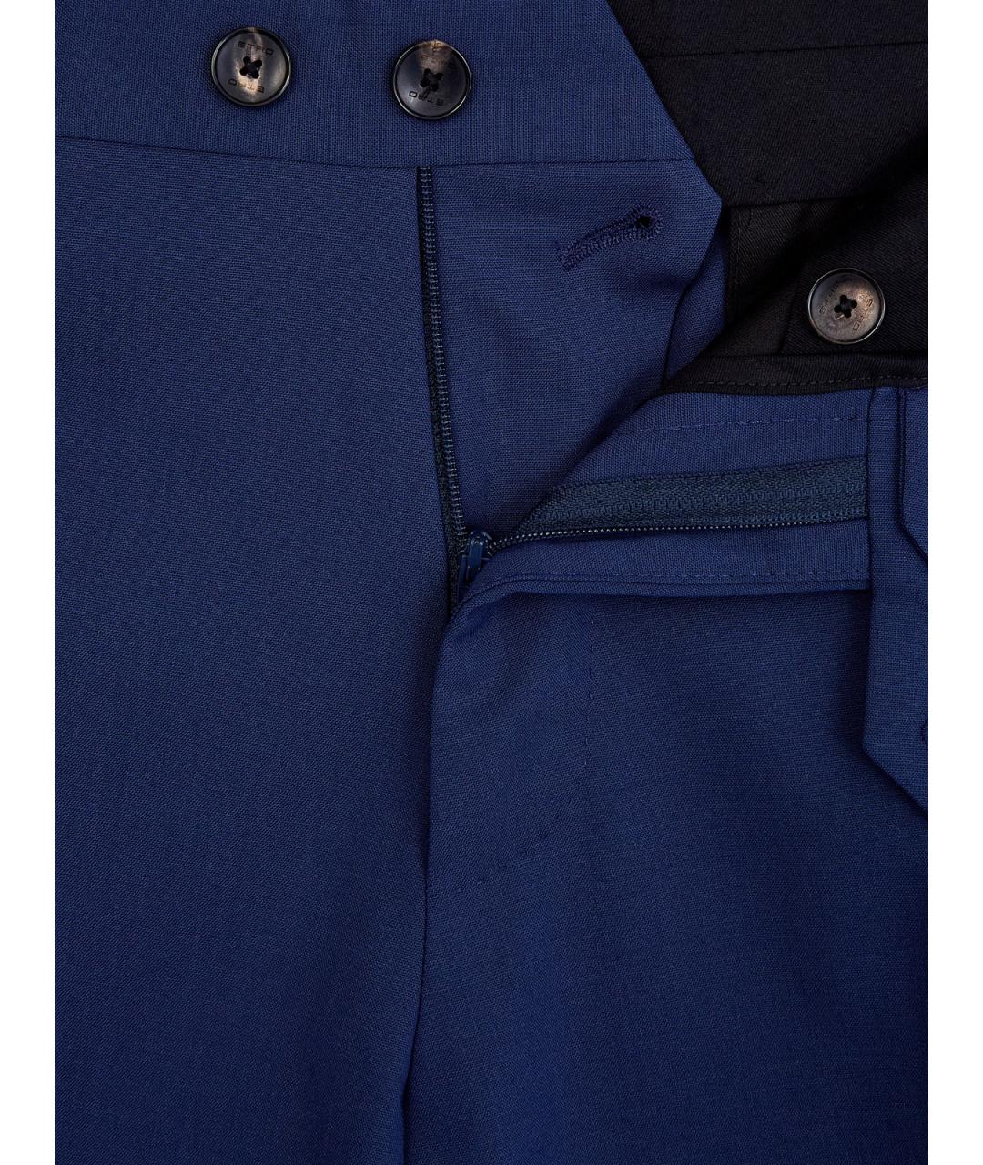 ETRO Синие шерстяные классические брюки, фото 6