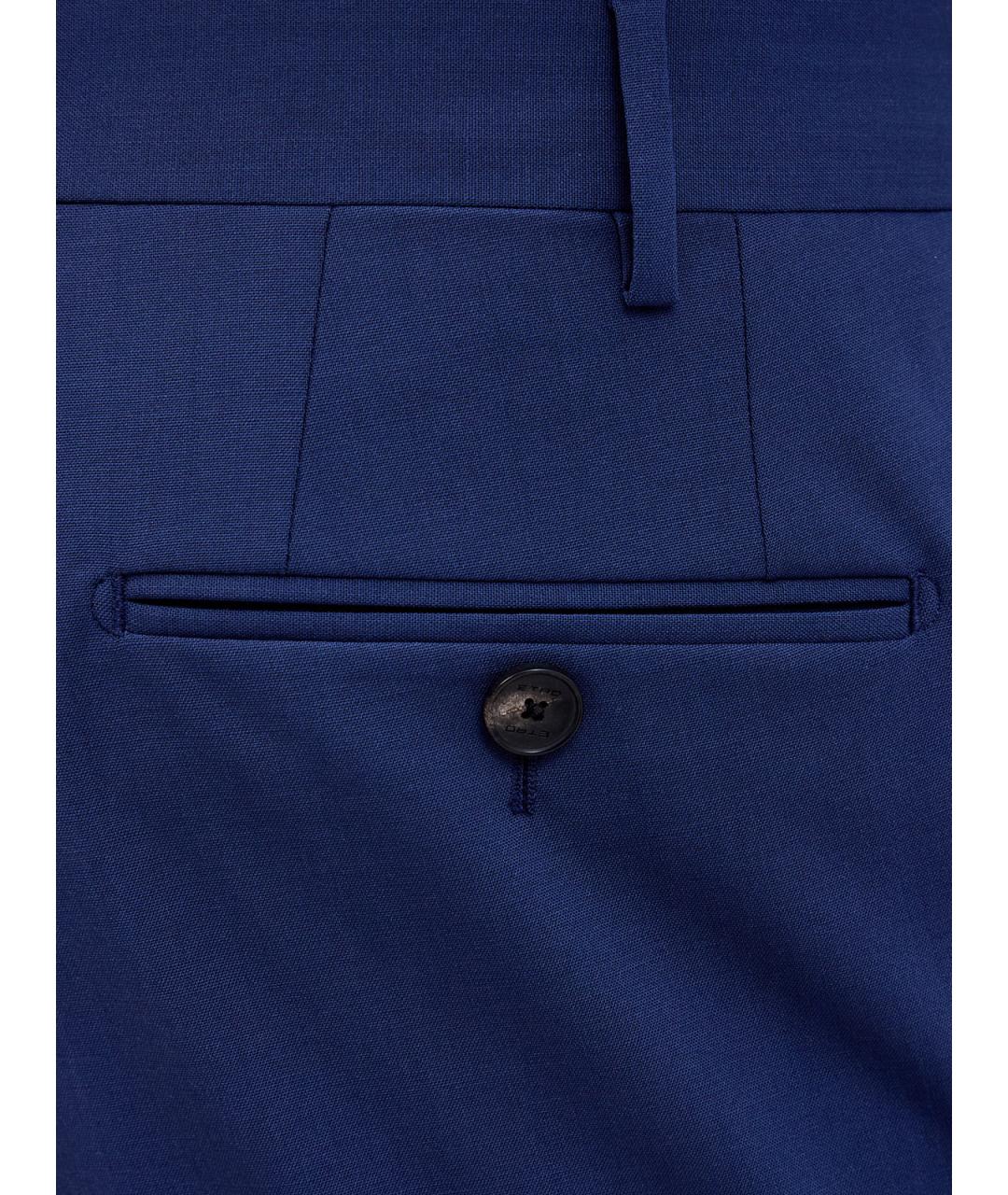 ETRO Синие шерстяные классические брюки, фото 5