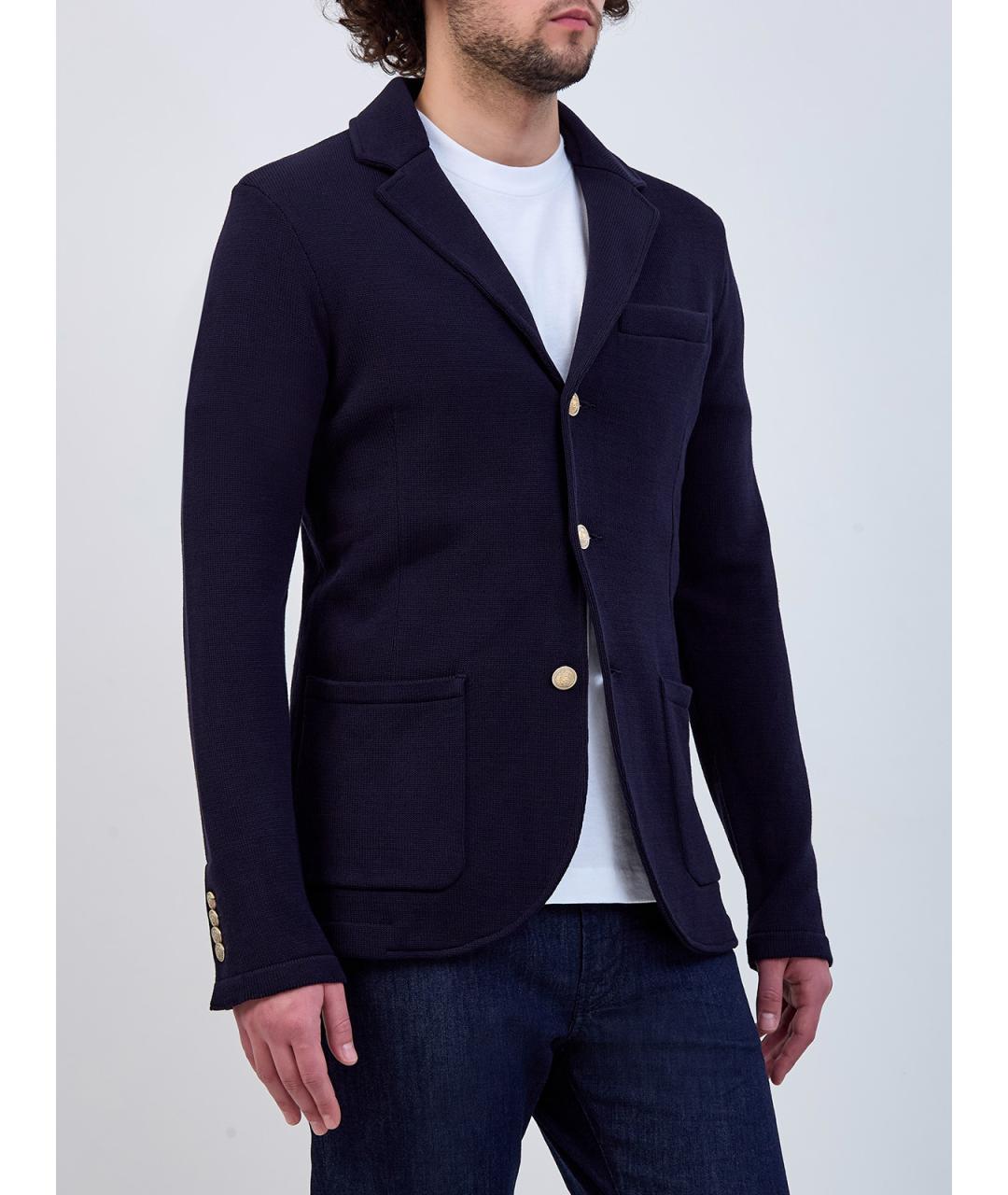 ELEVENTY Синий хлопковый пиджак, фото 3