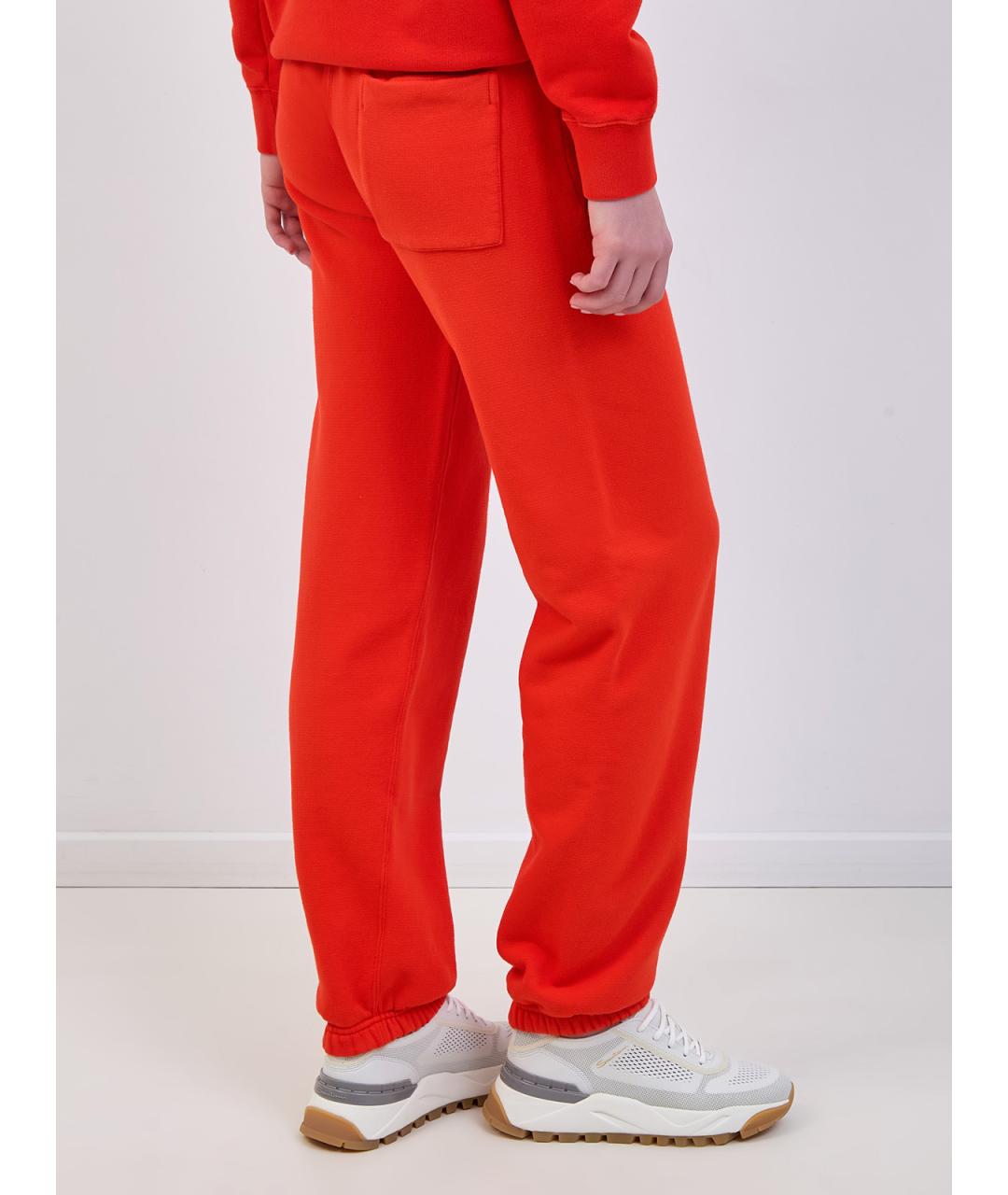 JIL SANDER Красные хлопковые прямые брюки, фото 4