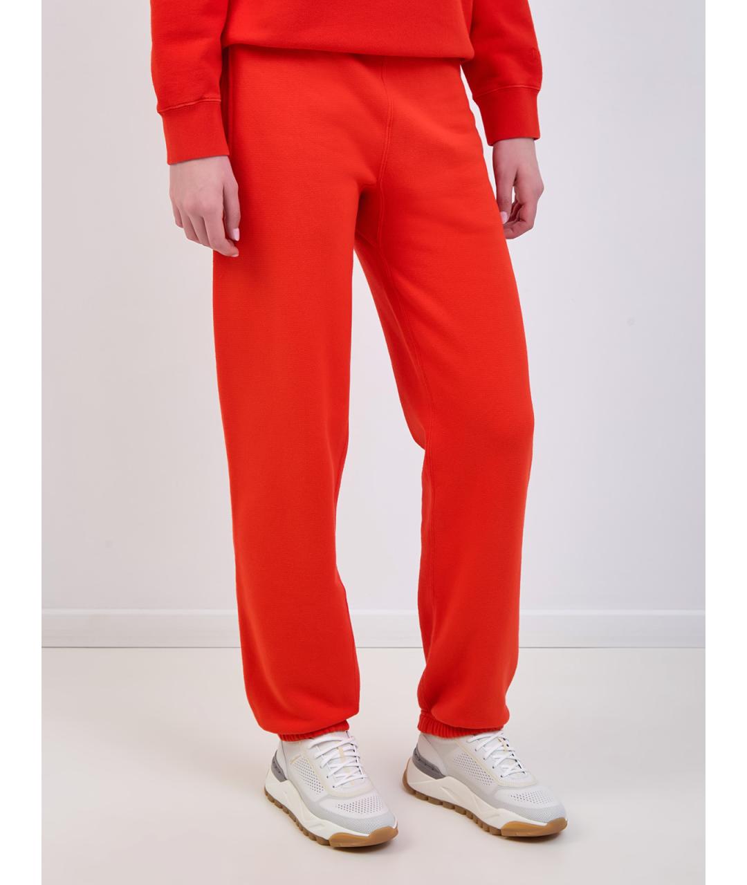 JIL SANDER Красные хлопковые прямые брюки, фото 3