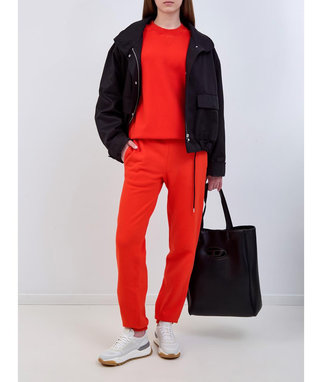 JIL SANDER Красные хлопковые прямые брюки, фото 2