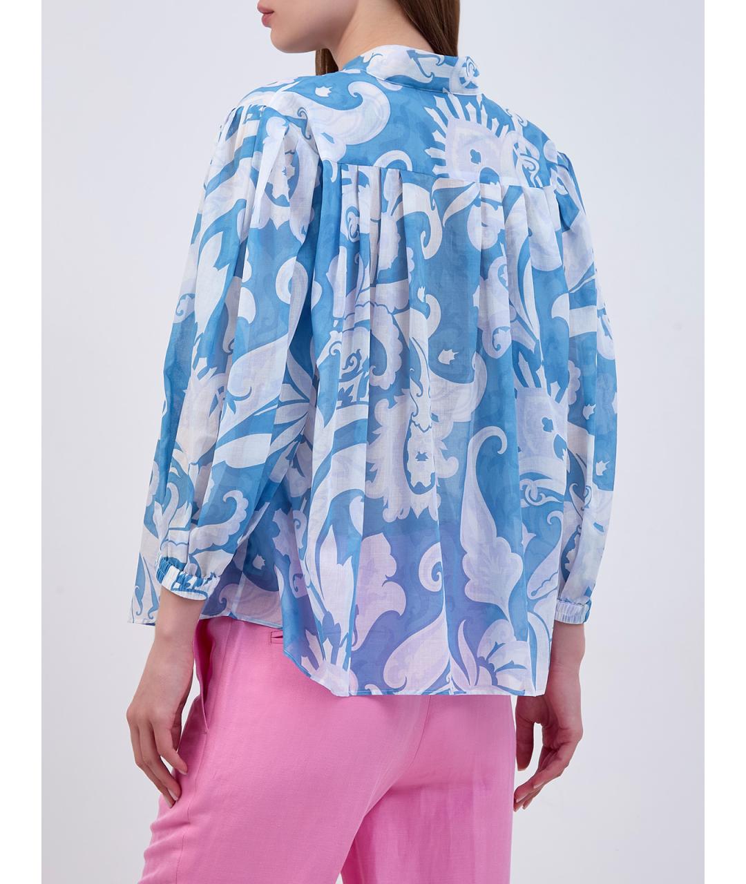ETRO Голубая хлопковая блузы, фото 4