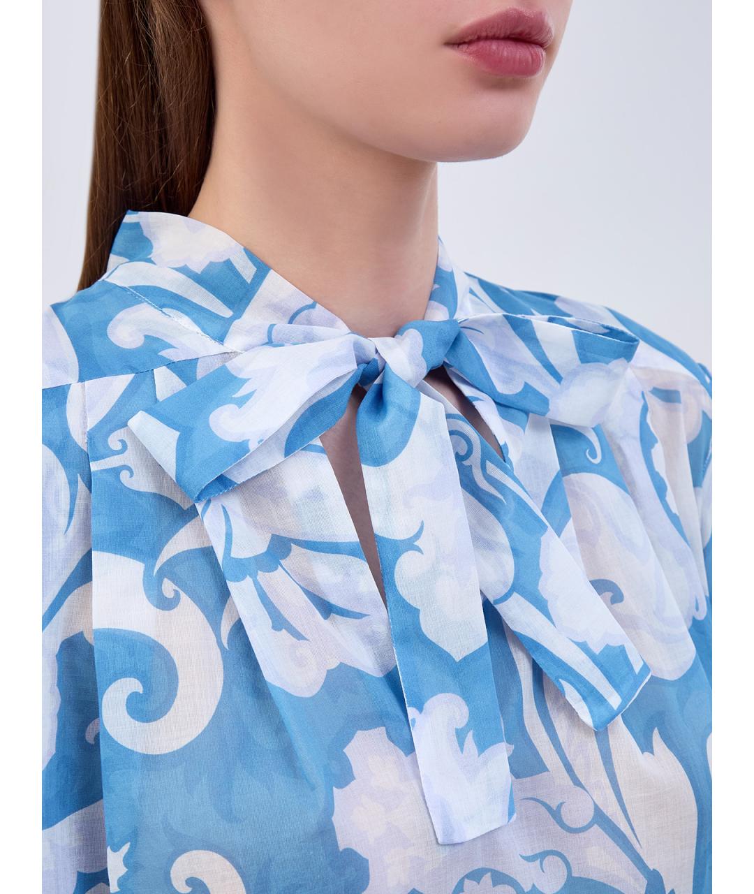 ETRO Голубая хлопковая блузы, фото 5