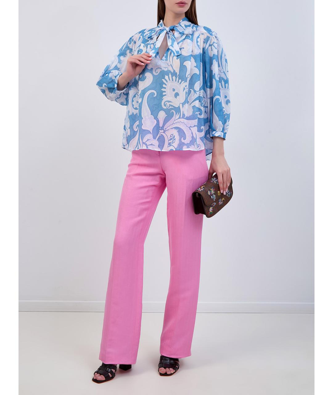 ETRO Голубая хлопковая блузы, фото 2