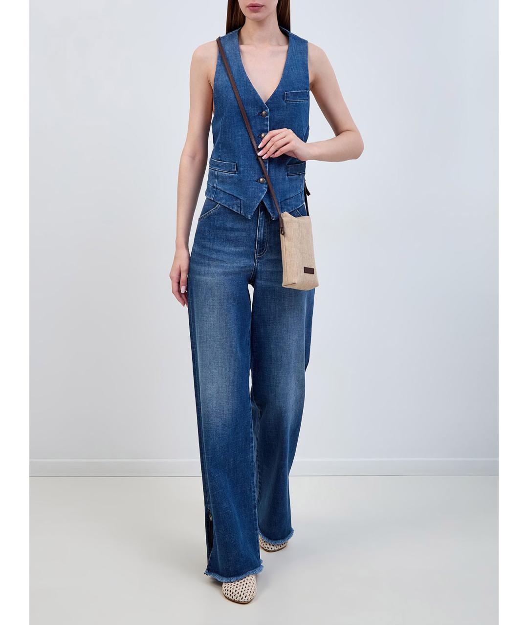 LORENA ANTONIAZZI Синий хлопковый жилет, фото 2