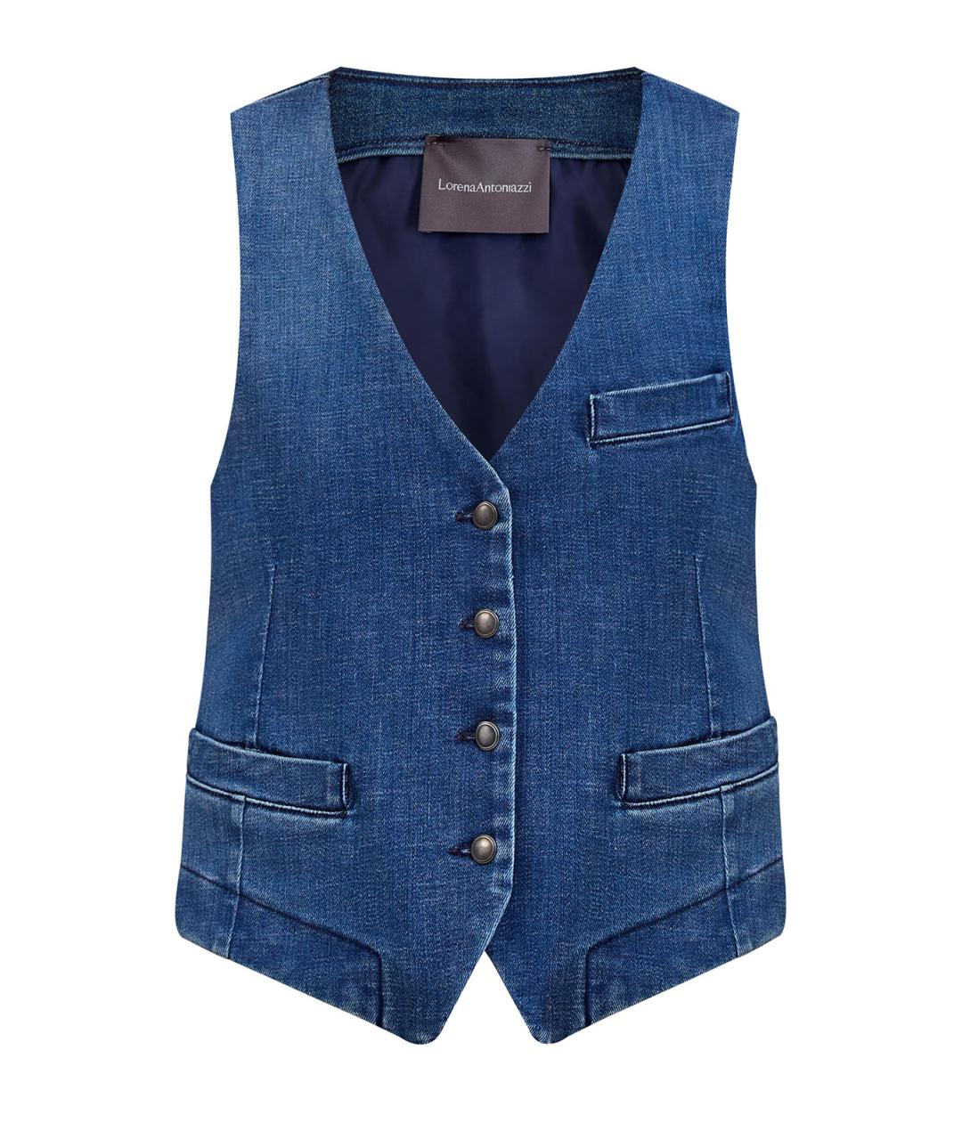 LORENA ANTONIAZZI Синий хлопковый жилет, фото 1
