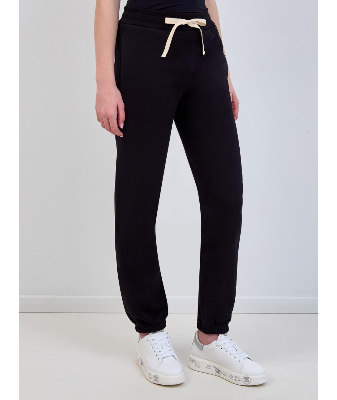 JIL SANDER Черные хлопковые прямые брюки, фото 3