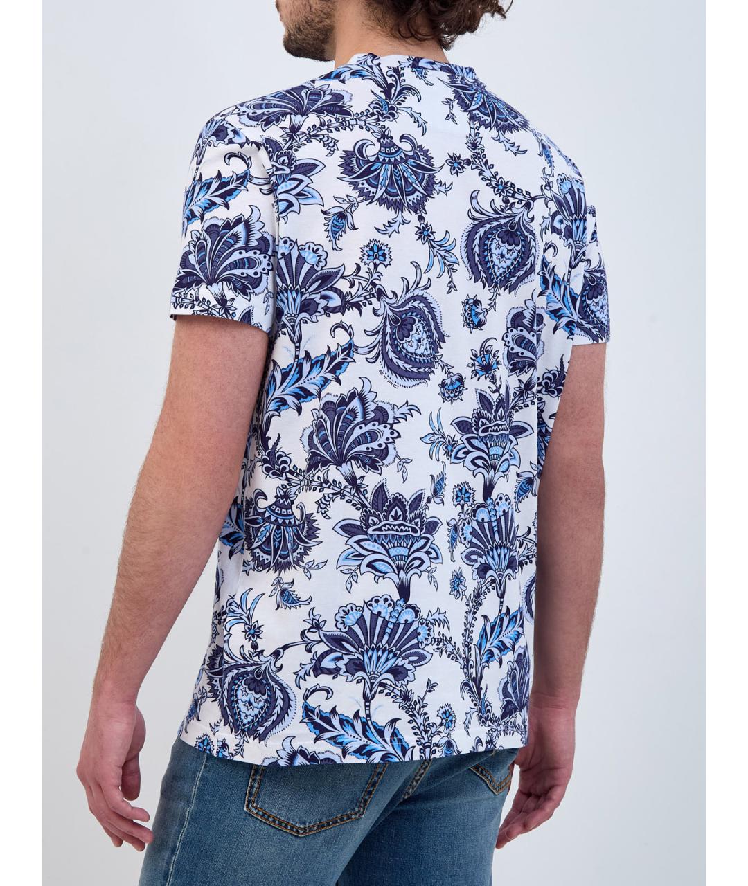 ETRO Синяя хлопковая футболка, фото 4