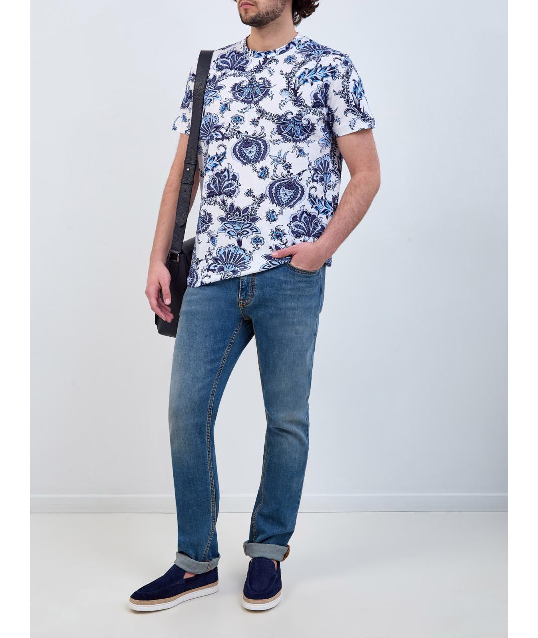 ETRO Синяя хлопковая футболка, фото 2