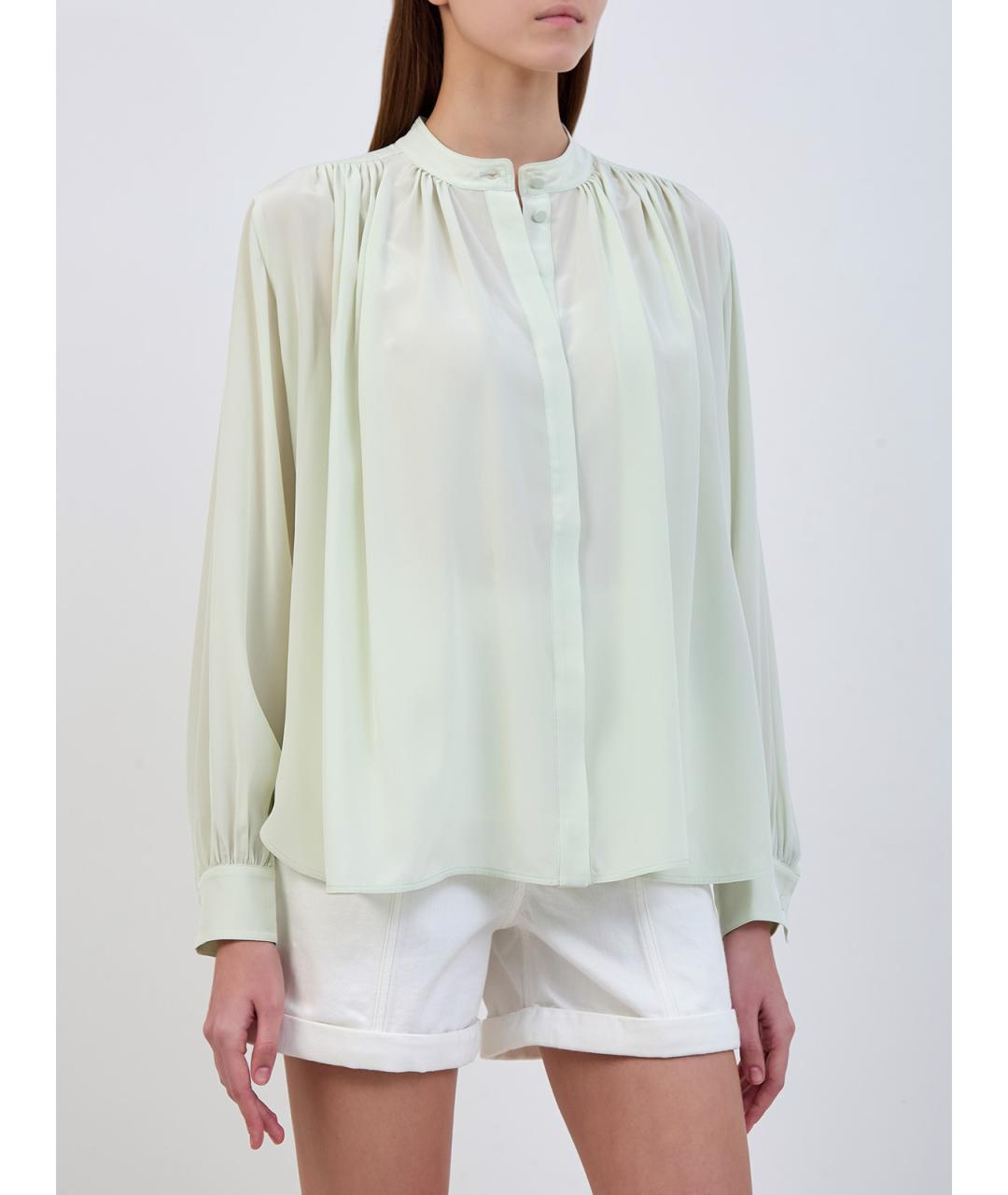 YVES SALOMON Зеленая шелковая блузы, фото 3