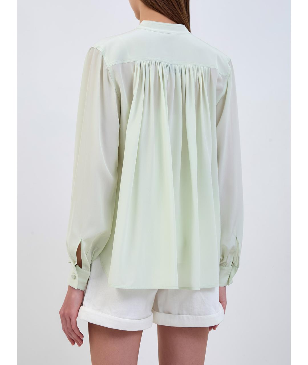 YVES SALOMON Зеленая шелковая блузы, фото 4