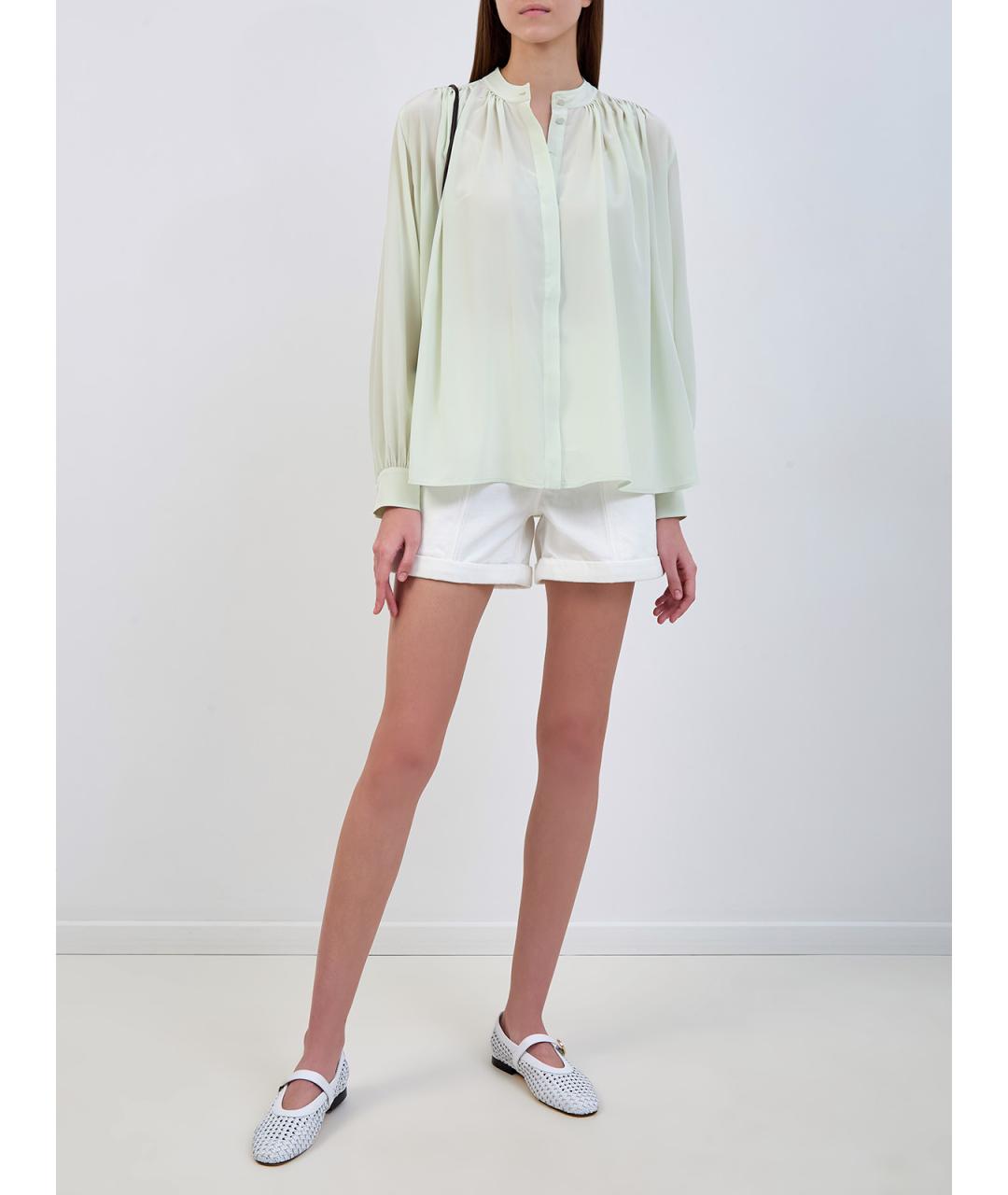 YVES SALOMON Зеленая шелковая блузы, фото 2