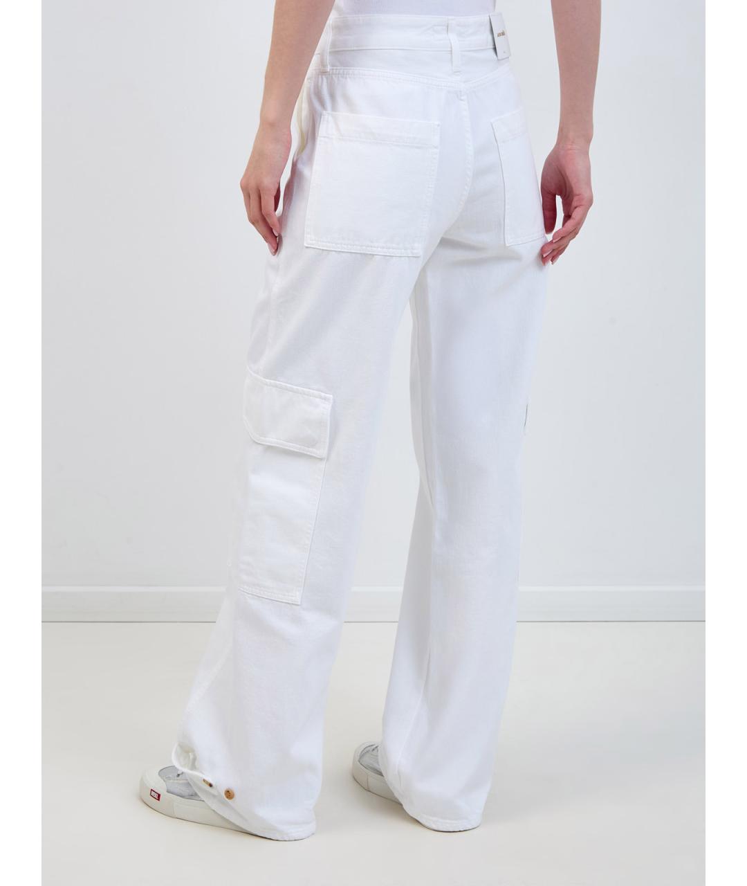 JACOB COHEN Белые хлопковые брюки широкие, фото 4