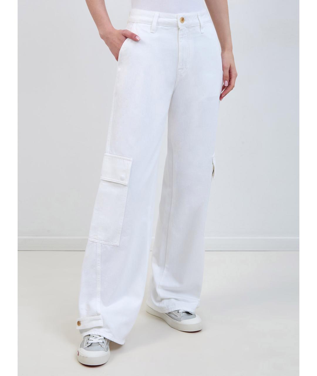 JACOB COHEN Белые хлопковые брюки широкие, фото 3