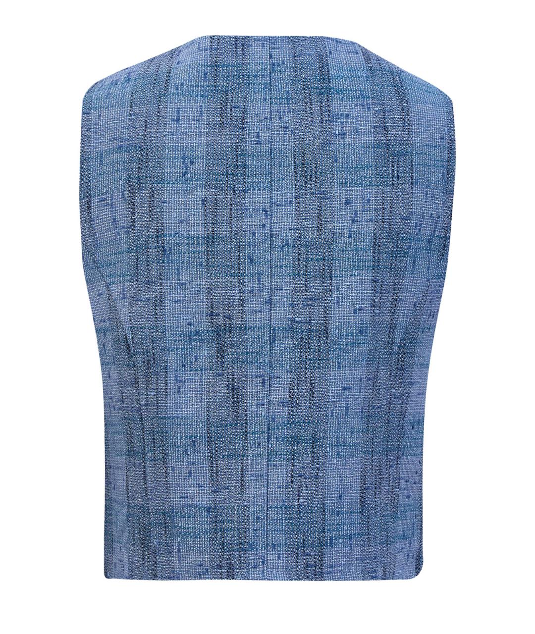 ETRO Голубой льняной жилет, фото 2