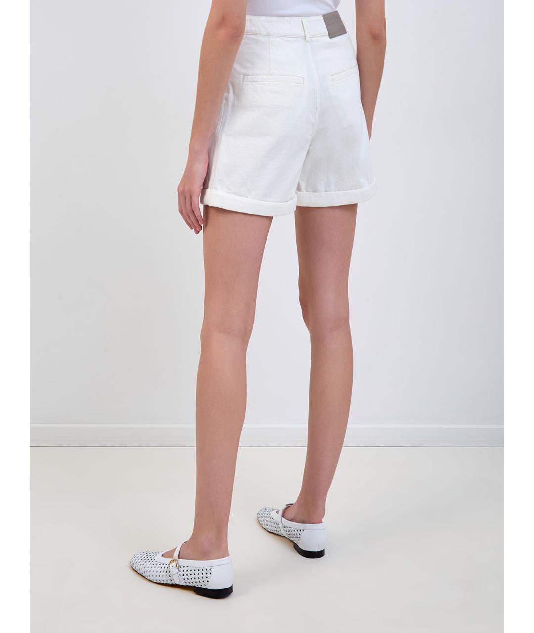 YVES SALOMON Белые хлопковые шорты, фото 4