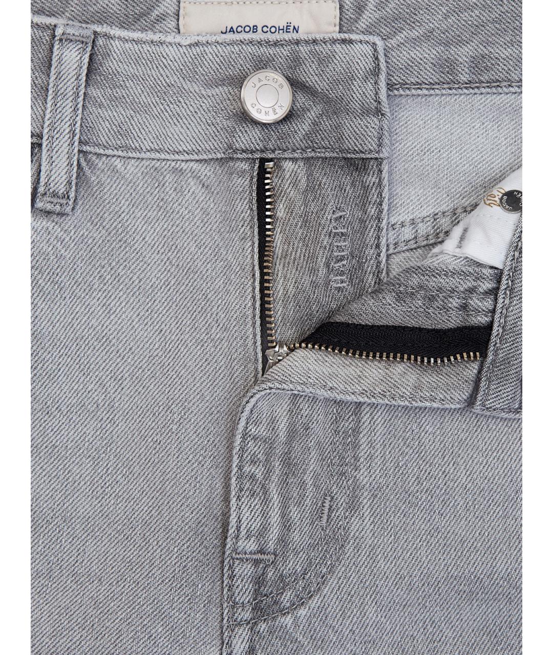 JACOB COHEN Серые хлопковые прямые джинсы, фото 6