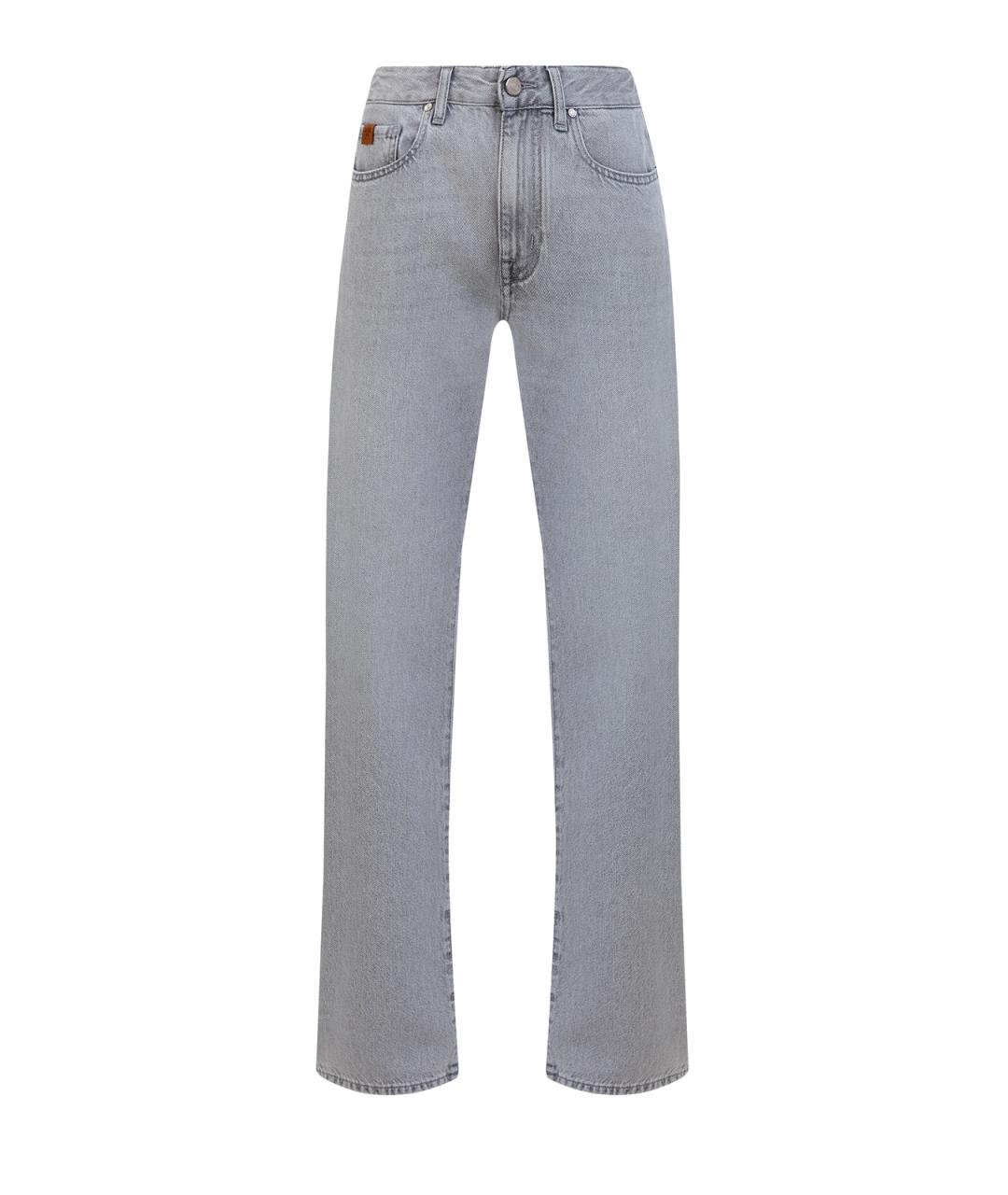 JACOB COHEN Серые хлопковые прямые джинсы, фото 1