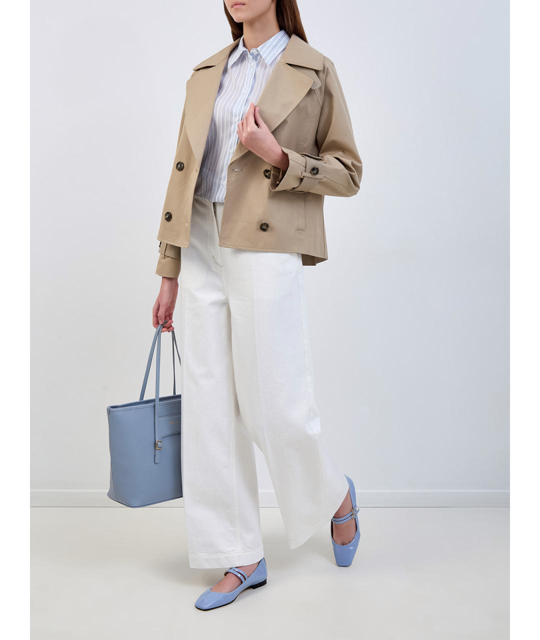 YVES SALOMON Бежевый хлопковый тренч/плащ, фото 2