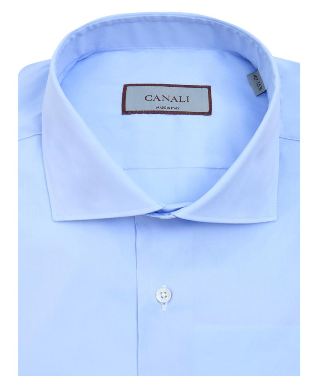 CANALI Голубая хлопковая кэжуал рубашка, фото 2
