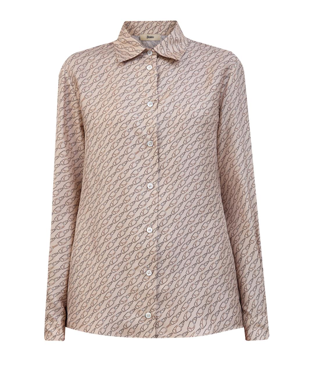 HERNO Бежевая шелковая блузы, фото 1