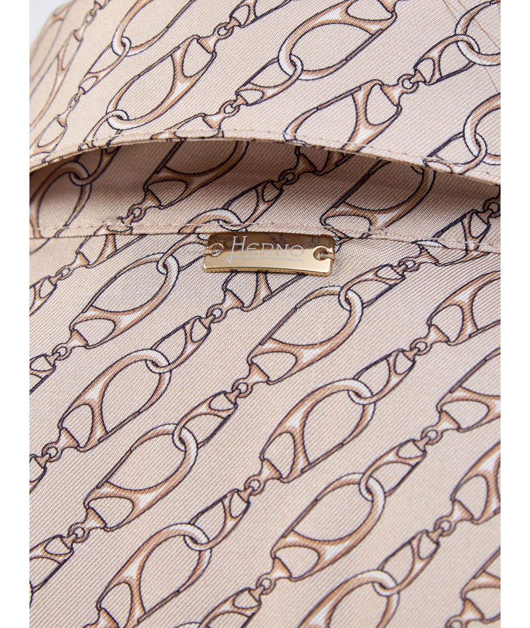 HERNO Бежевая шелковая блузы, фото 5