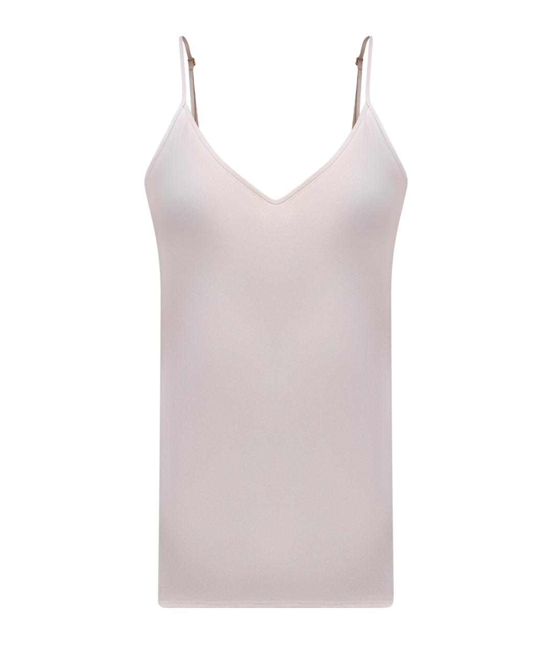 LORENA ANTONIAZZI Бежевая ацетатная майка, фото 1