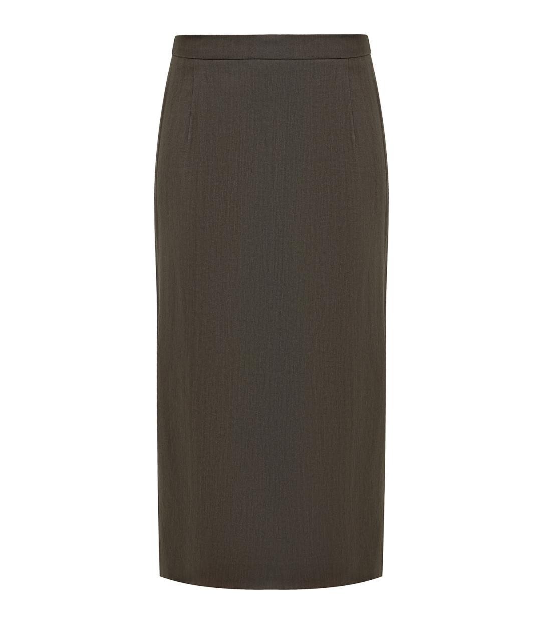 LORENA ANTONIAZZI Зеленая льняная юбка миди, фото 1