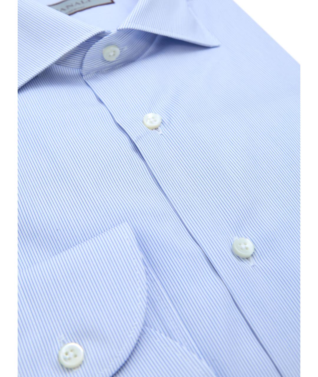 CANALI Голубая хлопковая кэжуал рубашка, фото 3