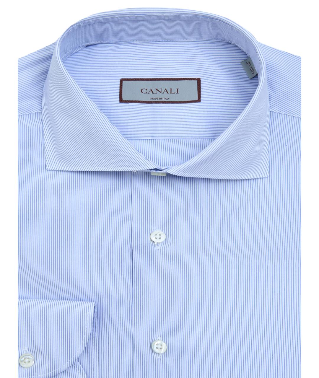 CANALI Голубая хлопковая кэжуал рубашка, фото 2