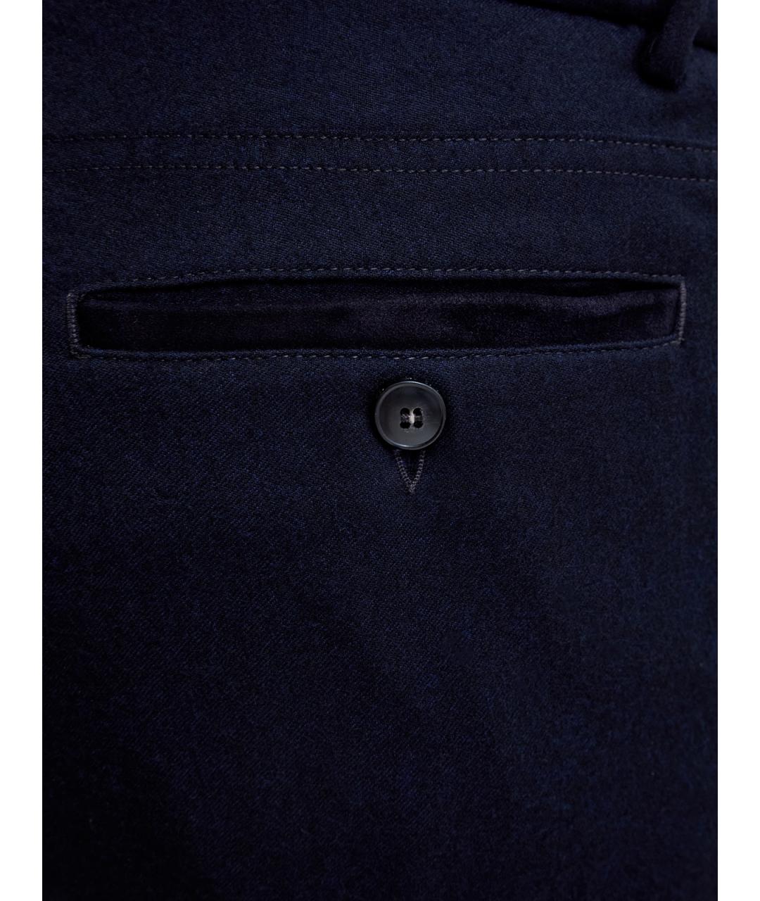 CANALI Синие шерстяные повседневные брюки, фото 5
