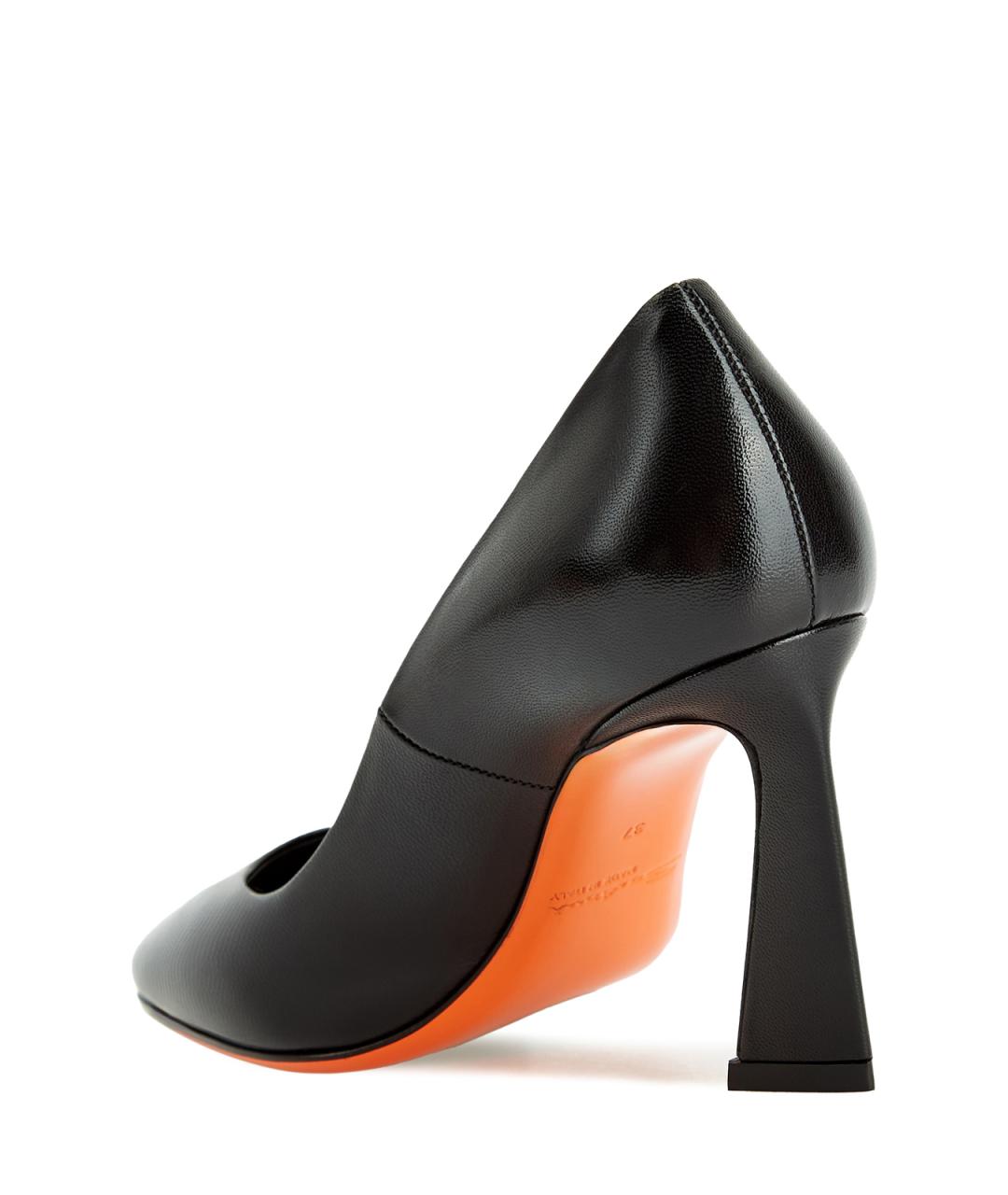 SANTONI Черные кожаные туфли, фото 4