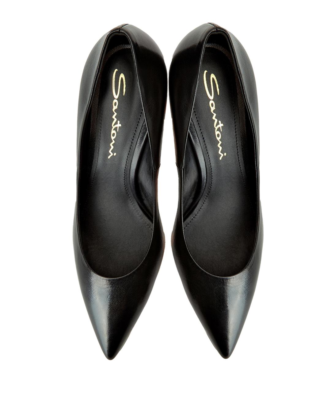 SANTONI Черные кожаные туфли, фото 6