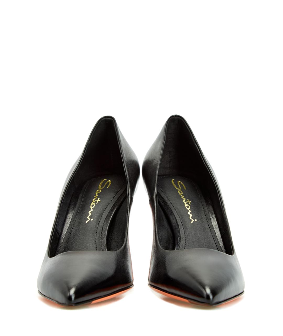 SANTONI Черные кожаные туфли, фото 5